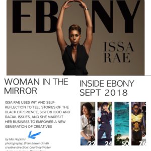 photo compilation of ebony cover, toc and article synposis